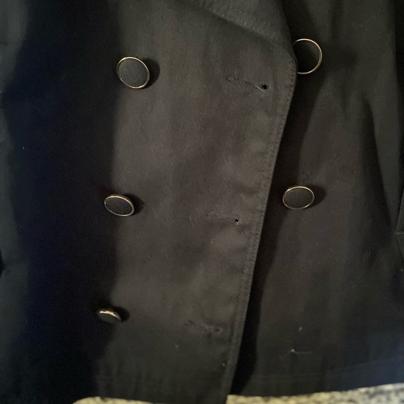 HM Women’s Navy Blue Cropped Double Breasted Blazer/Coat Size 40 - Picture 8 of 9